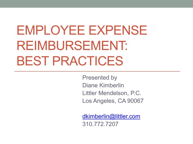 employee expense slide deck